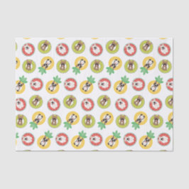 フルーツプフランスのールにブルドッグが浮き模様 薄葉紙