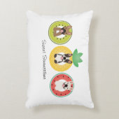 フルーツプフランスのールに浮かぶブルドッグ アクセントクッション (正面(垂直))