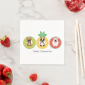 フルーツプフランスのールに浮かぶブルドッグ スタンダードカクテルナプキン (インサイチュ)