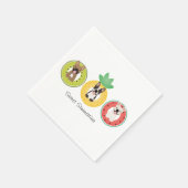 フルーツプフランスのールに浮かぶブルドッグ スタンダードカクテルナプキン (角)