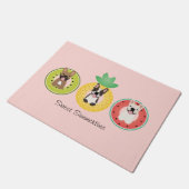 フルーツプフランスのールに浮かぶブルドッグ ドアマット (アングル)