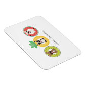 フルーツプフランスのールに浮かぶブルドッグ マグネット (右側)