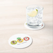 フルーツプフランスのールに浮かぶブルドッグ ラウンドペーパーコースター (インサイチュ)