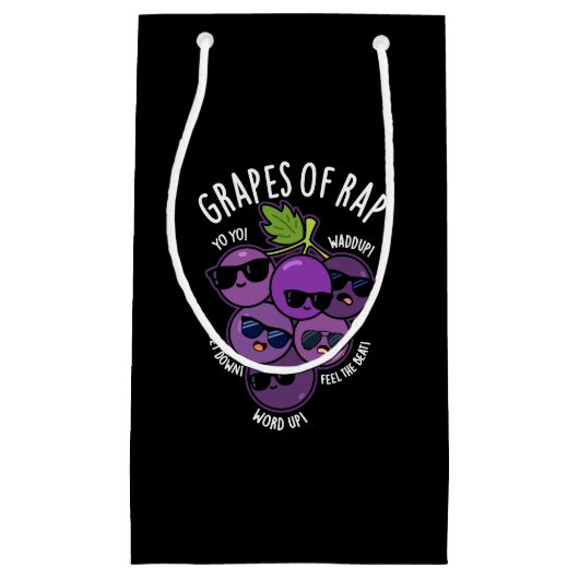 フルーツプラップのンおもしろいダークBGブドウ スモールペーパーバッグ (正面)