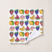 フルーツプリントいちごスイカバナナぶどう バスタオルセット (ウォッシュタオル)