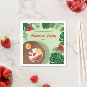 フルーツプレートグリーンガーデンサマーピクニックパーティー スタンダードカクテルナプキン (インサイチュ)