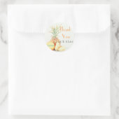 フルーツプレートパイナップルありがとう結婚なるステッカー ラウンドシール (バッグ)