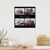 フルーツプレート/さくらんぼ,桃,ブドウ,アーティチョーク ポスター (キッチン)