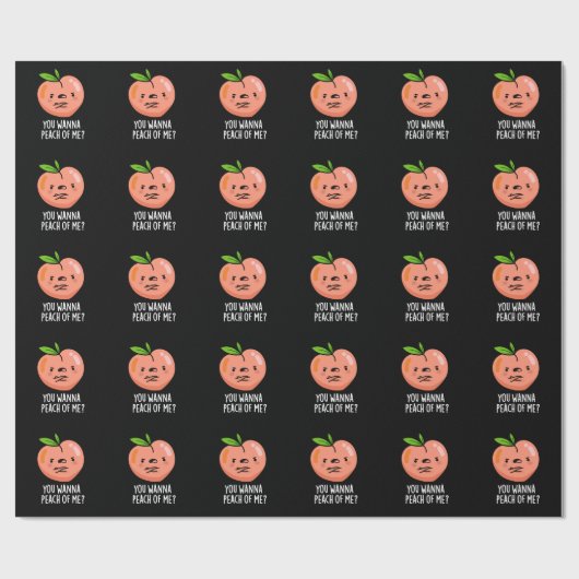 フルーツプンダークおもしろいブルーグの桃 ラッピングペーパー (フラット)