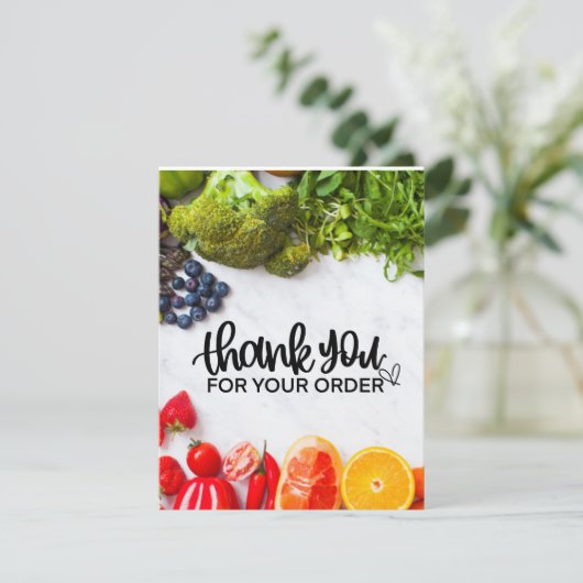 フルーツベジタブル食料品店をテーマにしたサンキューカー サンキューカード (スタンド正面)