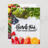 フルーツベジタブル食料品店をテーマにしたサンキューカー サンキューカード (正面/裏面)