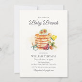 フルーツベビーブランチPancakeおしゃれな赤ちゃんシャワー 招待状 (正面)