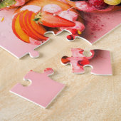 フルーツベーグルとドーナツ食品カラフル ジグソーパズル (側面)