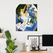 フルーツボウルとマンドリンを持つ静物人生 – フアン・グリス ポスター (ホームオフィス)