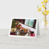 フルーツボウルブレックファーストフォールド空白のグリーティングカード カード (黄色い花)