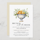 フルーツボウル |かわいいブモダンランチブライダルシャワー 招待状 (正面/裏面)
