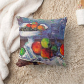 フルーツボウル，ガラスとリンゴ，セザンヌ クッション (ブランケット)