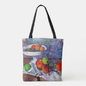 フルーツボウル，ガラスとリンゴ，セザンヌ トートバッグ (裏面)