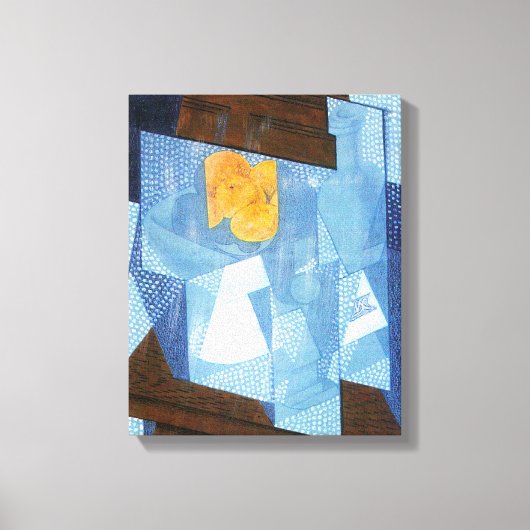 フルーツボウルbyフアン・グリス、ヴィンテージキュービズムはまだ生活 キャンバスプリント (正面)