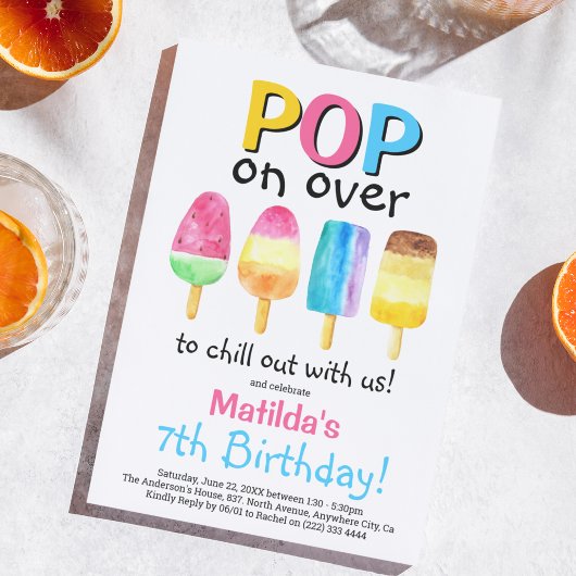 フルーツポッキンパーティーの子供の誕生日招待状 招待状