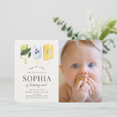 フルーツポプシクル水彩1stバースデーフォト 招待状 (スタンド正面)