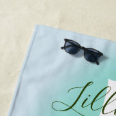 フルーツマンガに笑顔の漫画緑のスイカ ビーチタオル (インサイチュ)