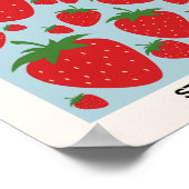 フルーツマーケットストロベリーフルーツアモダンートブルー ポスター (角)