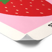 フルーツマーケットピンクストロベリーフードアートデモダンコール ポスター (角)