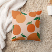 フルーツマーケットプリントオレンジヴィンテージフルーツアートデコール クッション (ブランケット)