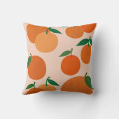 フルーツマーケットプリントオレンジヴィンテージフルーツアートデコール クッション (裏面)