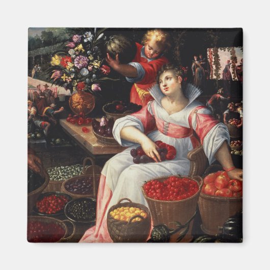 フルーツマーケット、1590年 マグネット (正面)