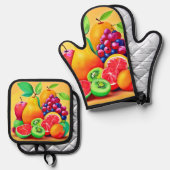 フルーツメカラフルドリー 鍋つかみ&鍋敷きセット (正面/裏面)