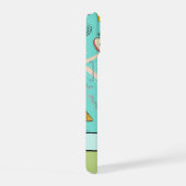 フルーツメンフィスパターンアクア iPhone 15ケース (右側面)