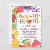 フルーツモダンカラフルトゥティイ・フルーティ2nd誕生日 招待状 (正面)