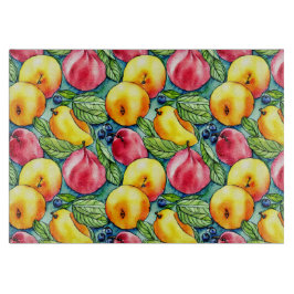 フルーツリンゴ梨の夏の水の色のパターン カッティングボード