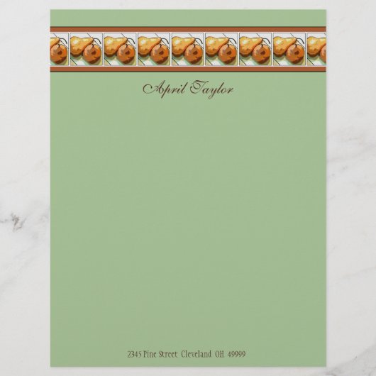 フルーツレシピforナシ紙 レターヘッド (正面)