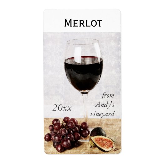 フルーツワインシール付きワイングラスボトル ラベル (正面)