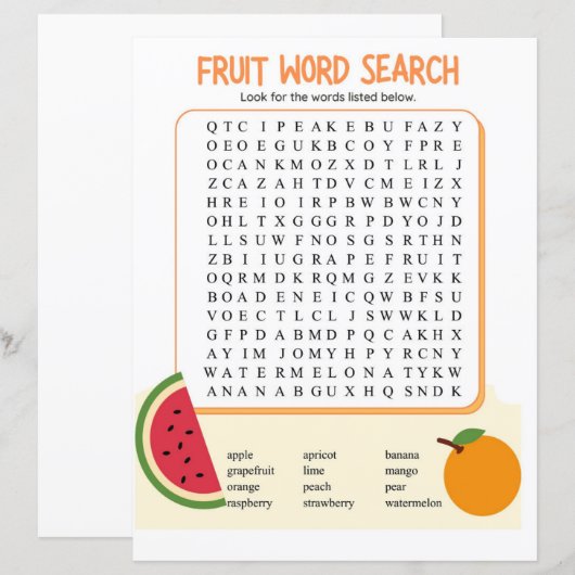 フルーツワード検索 (正面/裏面)