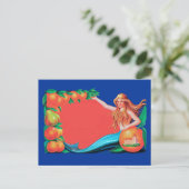 フルーツヴィンテージクレート絵葉書つき人魚 ポストカード (スタンド正面)