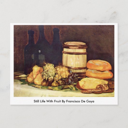 フルーツ付きスチルライフバイフランシスコデゴヤ ポストカード (正面)