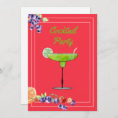 フルーツ付きマルグリータカクテル ハッピーアワー 招待状 (正面/裏面)