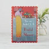 フルーツ付きレディ及びテーブルセットデコブライダルシャワー 招待状 (スタンド正面)