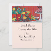 フルーツ付きレディ及びテーブルセットデコブライダルシャワー 招待状 (裏面)