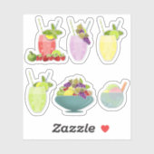 フルーツ健康アイスクリームカクテルさくらんぼレモン シール (シート)