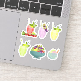 フルーツ健康アイスクリームカクテルさくらんぼレモン シール