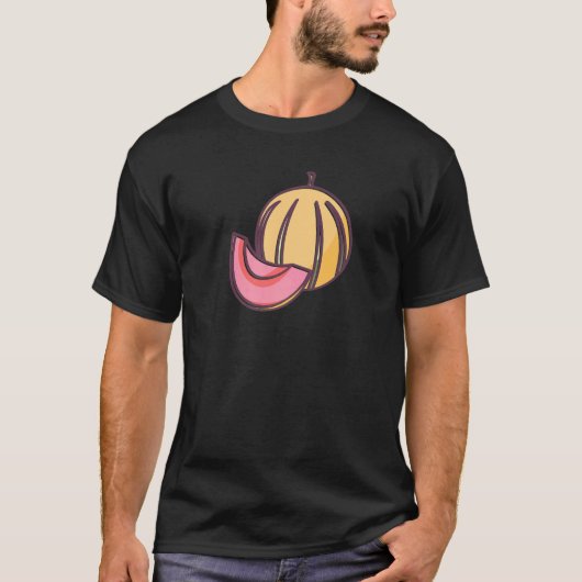 フルーツ及びスイカ用のメロン夏フルーツデザイン Tシャツ (正面)