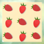 フルーツ夏期のイチゴ柄 ウィンドウサイン (シート3)