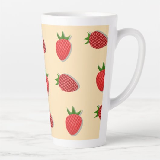 フルーツ夏期のイチゴ柄 カフェラテマグ (右)