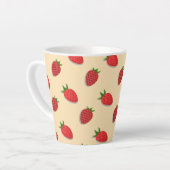 フルーツ夏期のイチゴ柄 カフェラテマグ (左アングル)