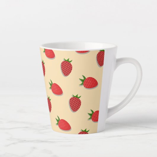 フルーツ夏期のイチゴ柄 カフェラテマグ (右)